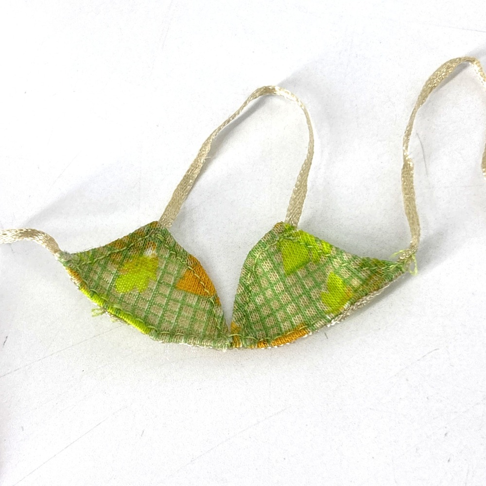 Rare Mattel Barbie Cali Girl Green Bikini Top Only Vintage Plaid